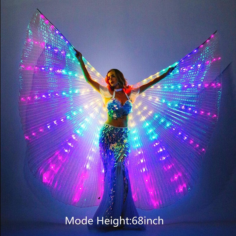 SHINYOU LED Isis Wings Glow Light Up Belly Dance Costumes Burning Man Rave Costume Performance Clothing Carnival Halloween - Image 4